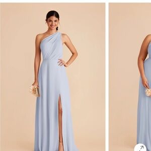 Birdy Grey One Shoulder Dress in Soft Silver